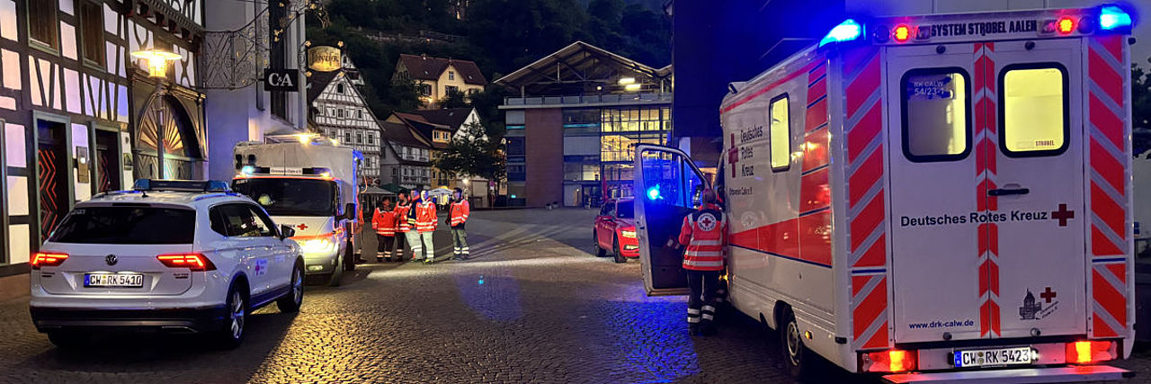 Bevölkerungsschutz bei einem Brandeinsatz in Calw