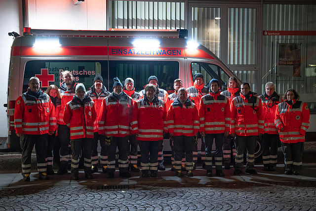 Ehrenamtliche beim Sanitätsdienst in Calw beim Nachtumzug